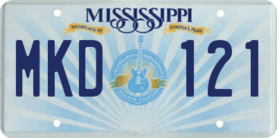 MS license plate MKD121