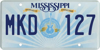 MS license plate MKD127