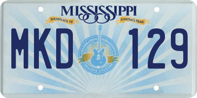 MS license plate MKD129