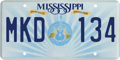 MS license plate MKD134