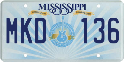 MS license plate MKD136