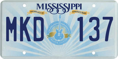 MS license plate MKD137