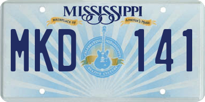 MS license plate MKD141