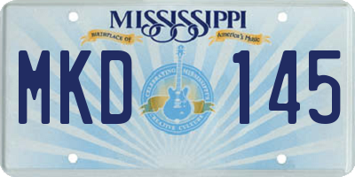 MS license plate MKD145