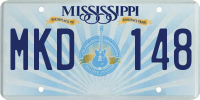 MS license plate MKD148