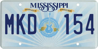 MS license plate MKD154