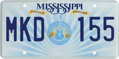 MS license plate MKD155