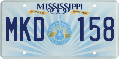 MS license plate MKD158