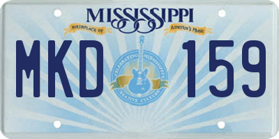 MS license plate MKD159