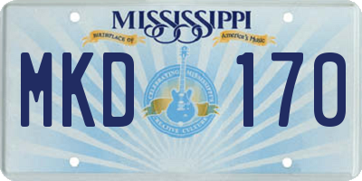 MS license plate MKD170