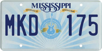MS license plate MKD175