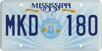MS license plate MKD180