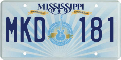 MS license plate MKD181