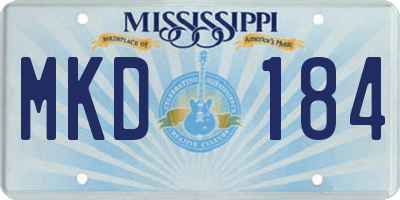 MS license plate MKD184