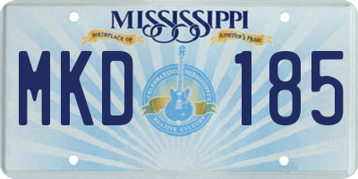 MS license plate MKD185