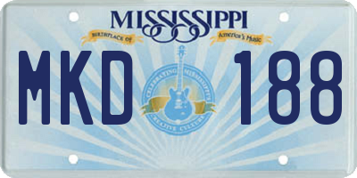 MS license plate MKD188