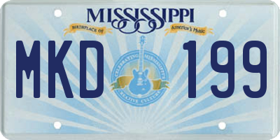 MS license plate MKD199