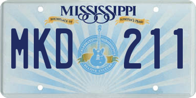 MS license plate MKD211