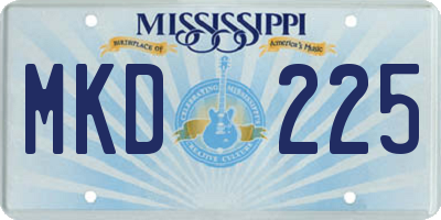 MS license plate MKD225