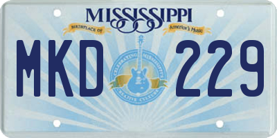 MS license plate MKD229