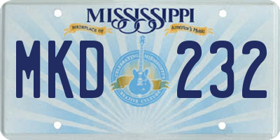 MS license plate MKD232