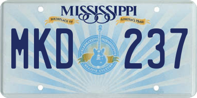 MS license plate MKD237