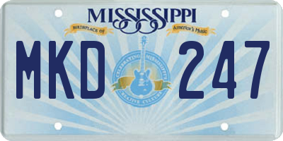 MS license plate MKD247