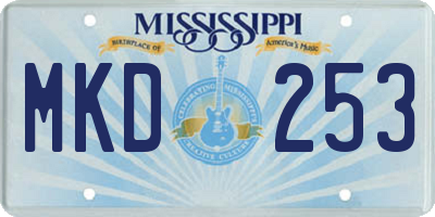 MS license plate MKD253