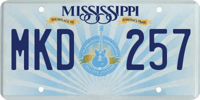MS license plate MKD257
