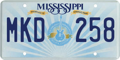MS license plate MKD258