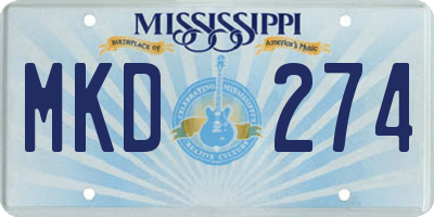 MS license plate MKD274