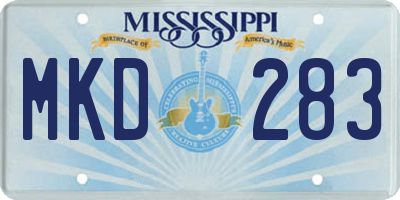 MS license plate MKD283