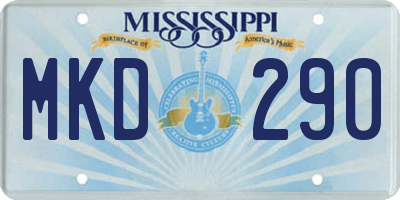 MS license plate MKD290