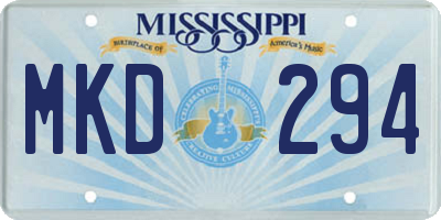 MS license plate MKD294