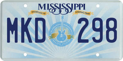 MS license plate MKD298