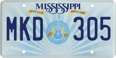 MS license plate MKD305
