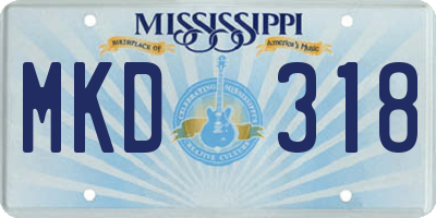 MS license plate MKD318