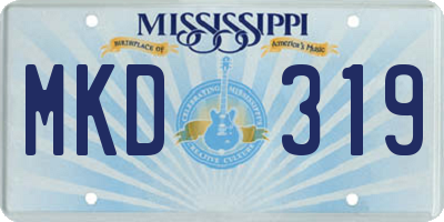 MS license plate MKD319