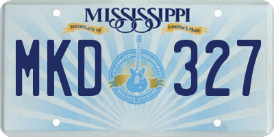 MS license plate MKD327