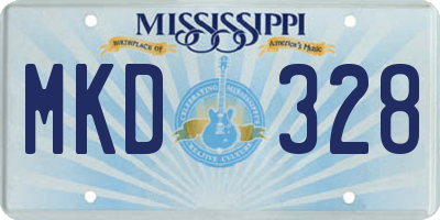 MS license plate MKD328