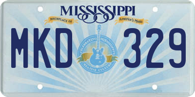 MS license plate MKD329