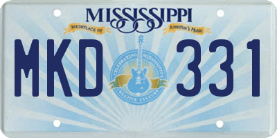 MS license plate MKD331