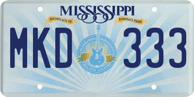 MS license plate MKD333