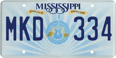MS license plate MKD334