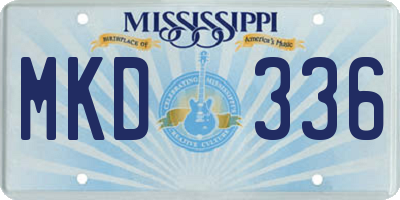 MS license plate MKD336