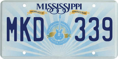 MS license plate MKD339