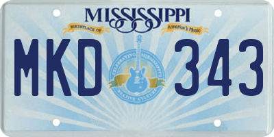 MS license plate MKD343