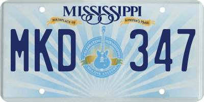 MS license plate MKD347