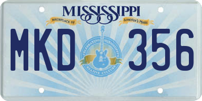 MS license plate MKD356