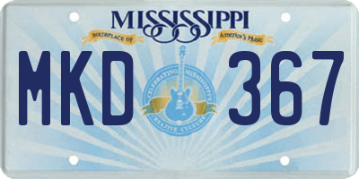 MS license plate MKD367